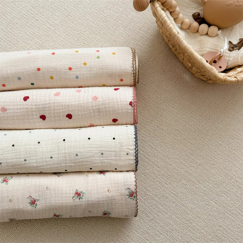 Newborn Baby Blanket For Boys Girls Baby Swaddle Wrap Floral Infant Receiving Blanket Bedding Crib Quilt Baby Stuff 100cm