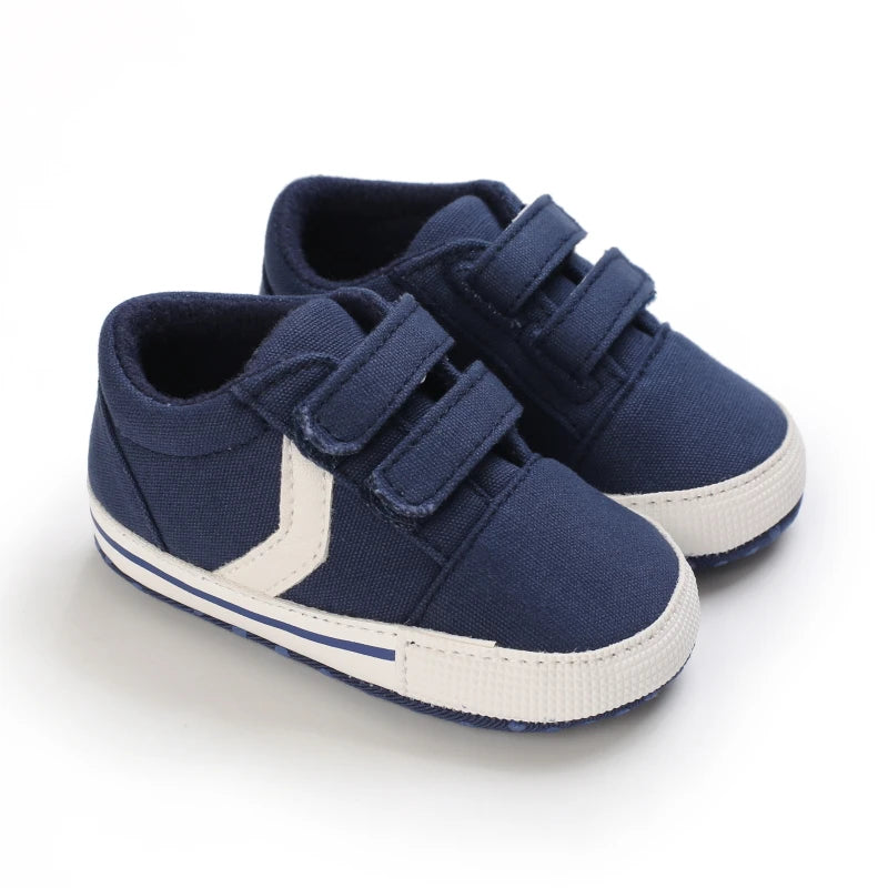 Lucky Blue Newborn Infant Toddler Boy Girl Casual Breathable Soft Cloth Bottom  Anti-slip PU Leather First Walkers Canvas Shoes