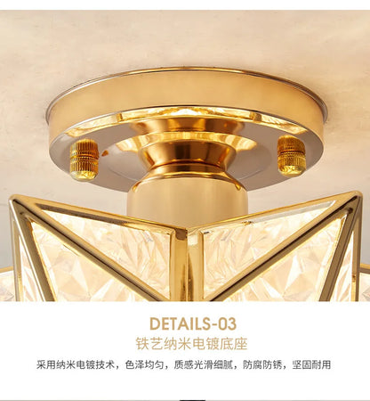 Lamps for Living Room Decor Five-pointed chandelier Modern Balcony Corridor Porch Fashion Network Red Star  Ceiling Light