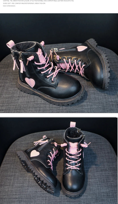 Girls Ankle Boots 2025 New Autumn and Winter Fashion Double Zip Beautiful Princess Non-slip Performance Boots for Catwalk Casual