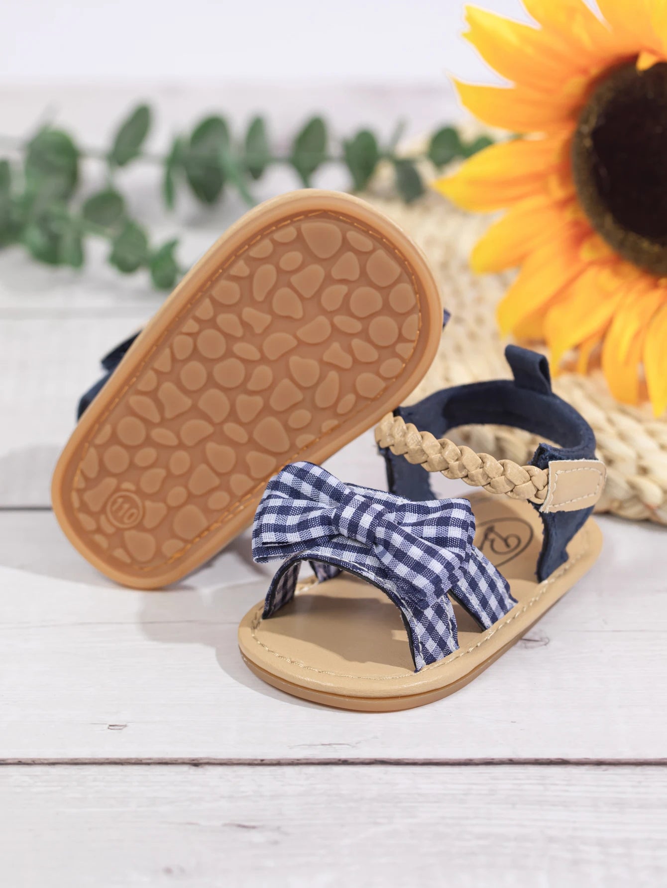 KIDSUN Summer Baby Beach Sandals Bow-knot Rubber Sole Anti-Slip Newborn Princess Toddler Crib First Walkers Baby Girls Shoes