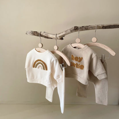 2025 South Korea Two Piece Casual Autumn Infant Set Boys and Girls Casual Long Sleeve Top+Loose Pants Newborn Baby Clothing Set