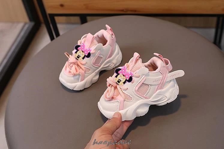 Mickey Minnie Baby Toddler Shoes For Boys Girls Breathable Mesh Little Kids Casual Sneakers Non-slip Children Sport Shoes