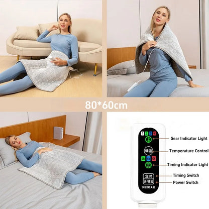 150*90cm Electric Heating Blankets Soft Flannel Heated Blanket Cover Winter Body Warm Mat Timed Sleeping Pad Heater