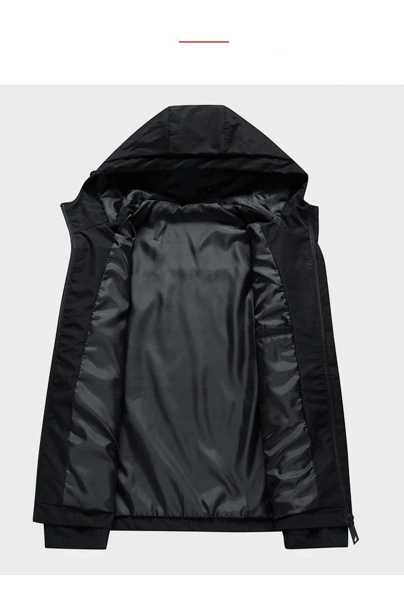 Spring and Autumn men's windproof zipper Jacket Casual quality hooded baseball jacket Outdoor blazer garment top