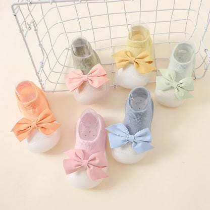 Spring and Summer New Fashion Bowknot Children's Indoor Shoes Cute Princess Style Baby Socks Shoes Baby Walking Shoes