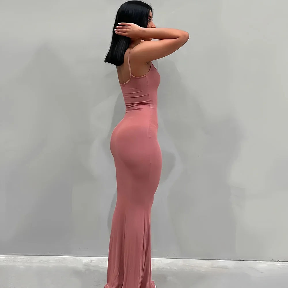 Women's Casual Lounge Slip Long Dress Sexy Sleeveless Backless Bodycon Maxi Dresses Summer Slim Elegant Sexy Outfits Ladies