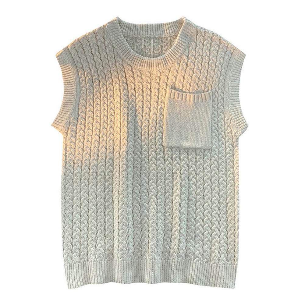 Chic Sweater Vest Knitwear Men Sweater Vest Loose Anti-pilling Pullover Winter Sweater Vest  Keep Warm