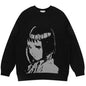 Oversized Sweater Men Women Harajuku Anime Girl Graffiti Vintage Knitted Sweater 2025 Winter Unisex Cotton Pullover Streetwear