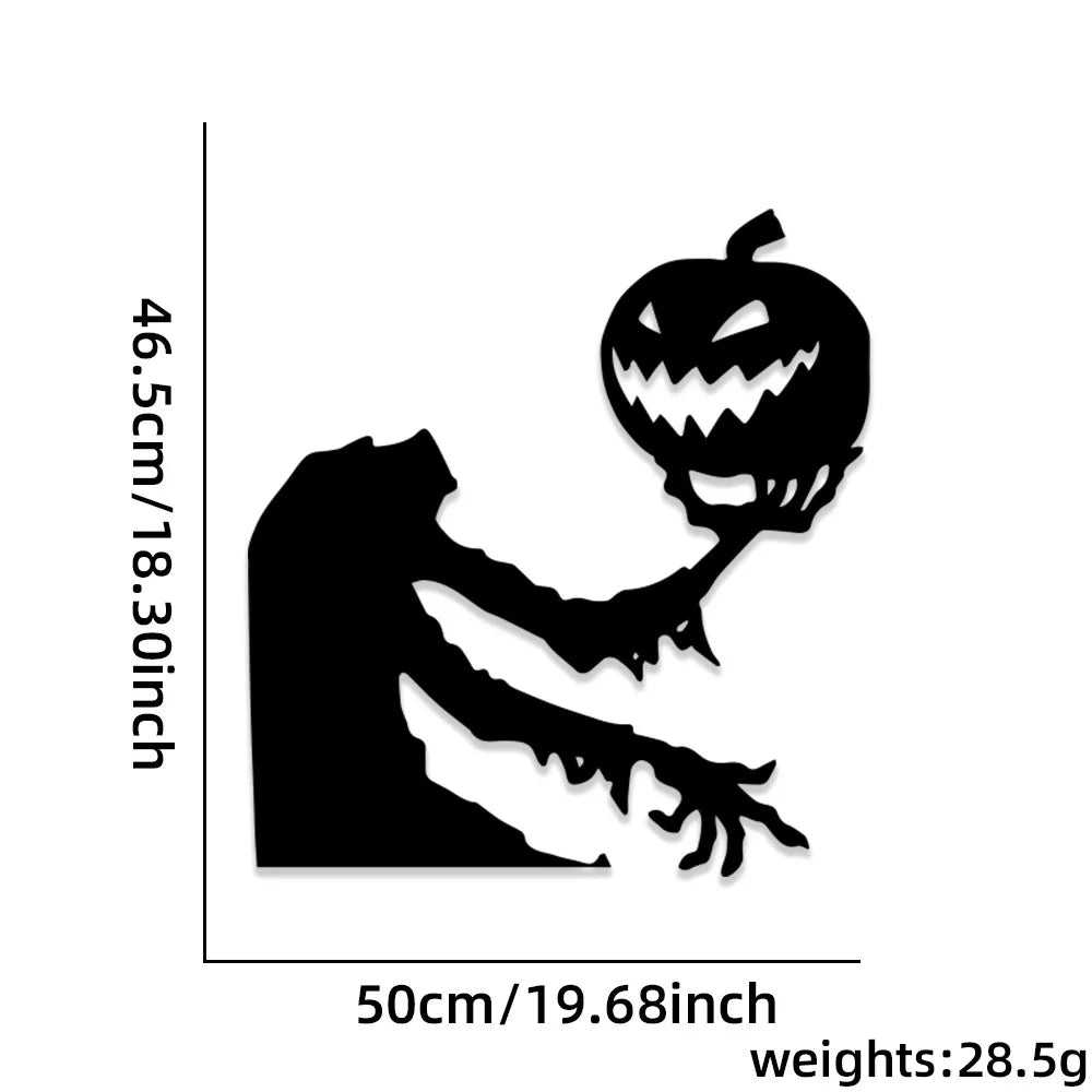 Halloween decoration room door stickers window décor skeleton hand pumpkin DIY devil witch hat glass window stickers ghost
