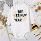 My First New Year Print Baby Romper Infant Long Sleeve Bodysuit Toddler Holiday Jumpsuit Boys Girls Clothes Newborn Shower Gifts