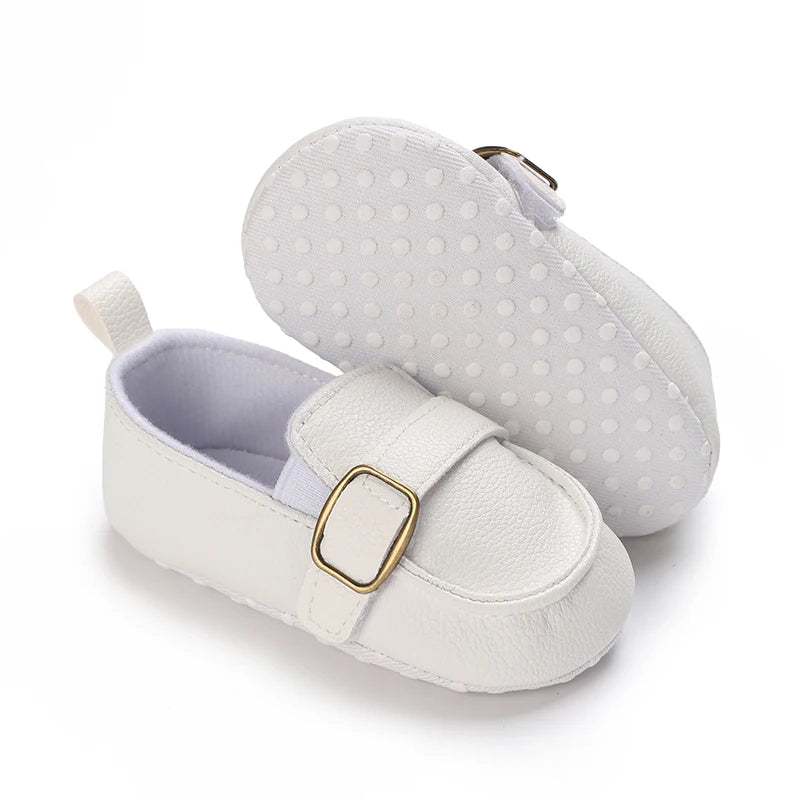 Newborn Baptist Shoes New Leather Gentleman Shoes Anti-slip Soft Bottom Indoor Baby Boys and Girls Casual Shoes Walking Shoes
