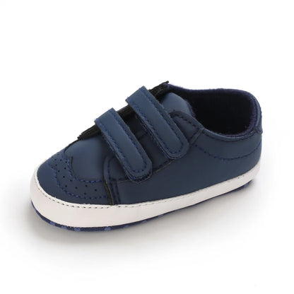 Lucky Blue Newborn Infant Toddler Boy Girl Casual Breathable Soft Cloth Bottom  Anti-slip PU Leather First Walkers Canvas Shoes