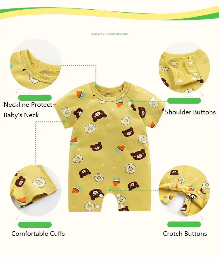 Newborn Baby Clothing Boy Girl baby clothes items Cotton Bodysuit Summer Short Sleeve Romper Infant Toddler sleepwear