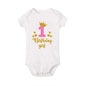 My 1st Birthday Print Baby Romper Infant Bodysuit Newborn Short Princess Sleeve Jumpsuit Baby Girl Birthday Party Outfit Clothes