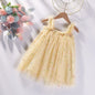 2025 New Baby Girl Clothes Multi Coloured Embroidered Floral Mesh Camisole Cute Baby Girl Dress Party Princess Fluffy Dresses