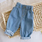 MILANCEL 2025 Spring Autumn Solid Kids Boys Straight Pants Fashion Children Clothing Trousers Brief Jeans for 1-6 Years