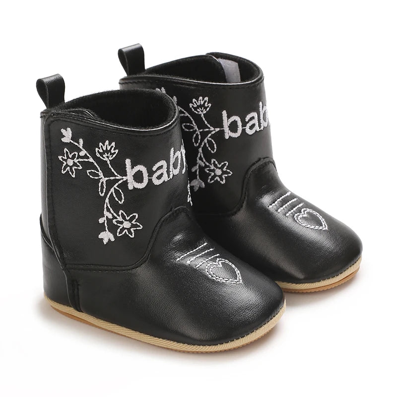 Baby Boots Made Of Soft PU and High-quality Cotton 2026 New Autumn and Winter Short Boots With Rubber Soles and Anti Slip Baby