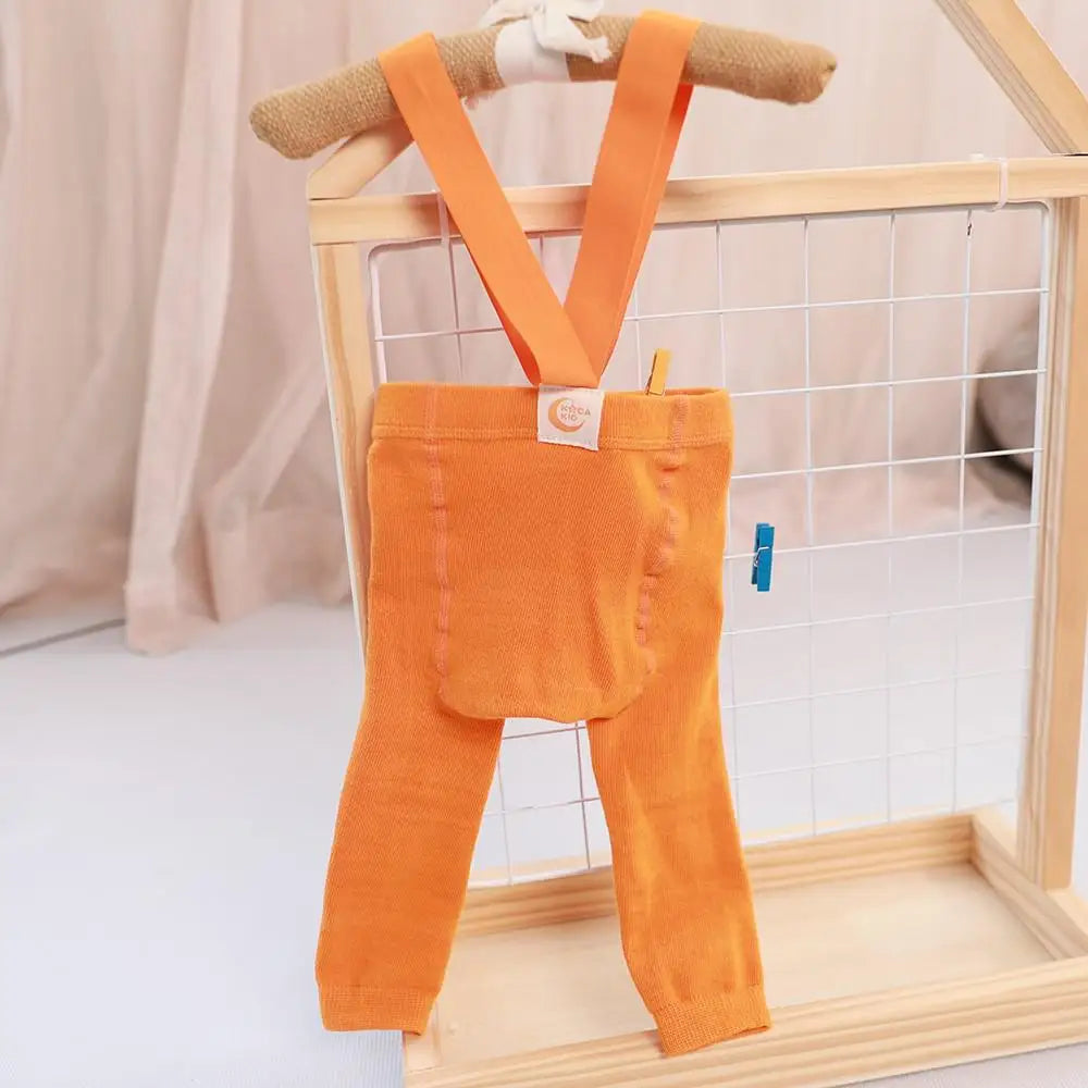 2025 Spring Fashion Boy Baby Solid High Waist Overalls Girl Children Cotton Leggings Infant Casual Suspenders Pants Kid Trousers