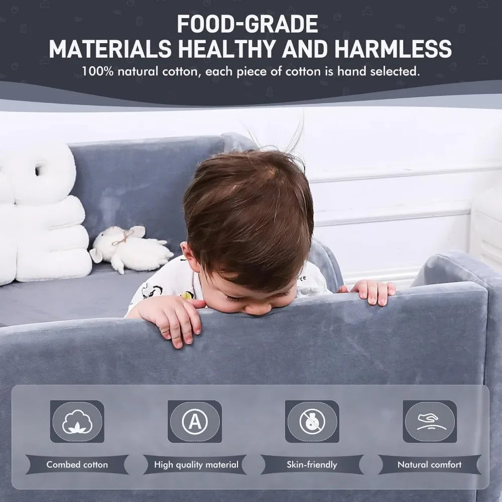 Toddler Bed, Child Bed for Kids with Extra Safety Broad, Standard Crib Size Toddler Bed, Certified Fabric Toddler Beds