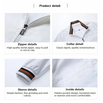 Camel - Men's premium embroidered zippered jacket, casual outdoor sports jacket, fashionable top, spring and autumn, high-quality