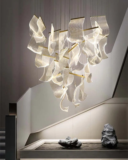 Modern Simple Led Luxurious Duplex Building Large Chandelier Living Room Creative Villa Pendant Lamp Stair Dining Hall Lighting
