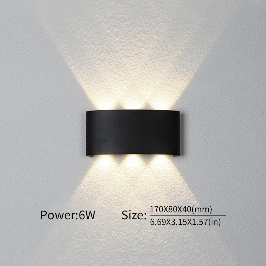 LED Wall Light Outdoor Indoor 2W 4W 6W 8W 10W AC85-265V Up Down White Black Modern Light For Home Garden Bedroom Corridor