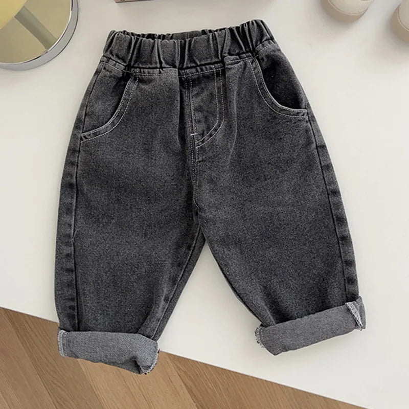 MILANCEL Baby Pants Solid Kids Jeans Casual  Boys Denim Pants Soft  Girls Fashion Trousers