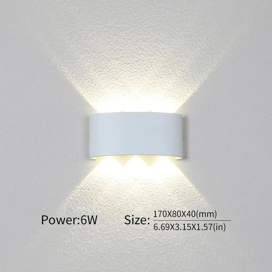 LED Wall Light Outdoor Indoor 2W 4W 6W 8W 10W AC85-265V Up Down White Black Modern Light For Home Garden Bedroom Corridor