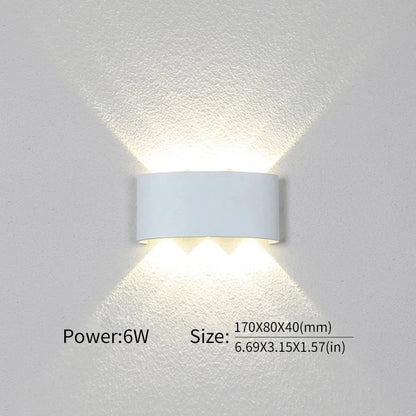 LED Wall Light Outdoor Indoor 2W 4W 6W 8W 10W AC85-265V Up Down White Black Modern Light For Home Garden Bedroom Corridor