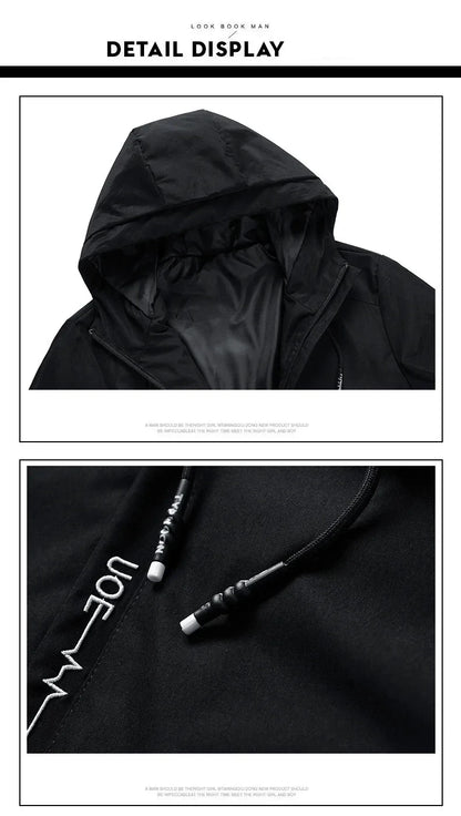 Spring and Autumn men's windproof zipper Jacket Casual quality hooded baseball jacket Outdoor blazer garment top