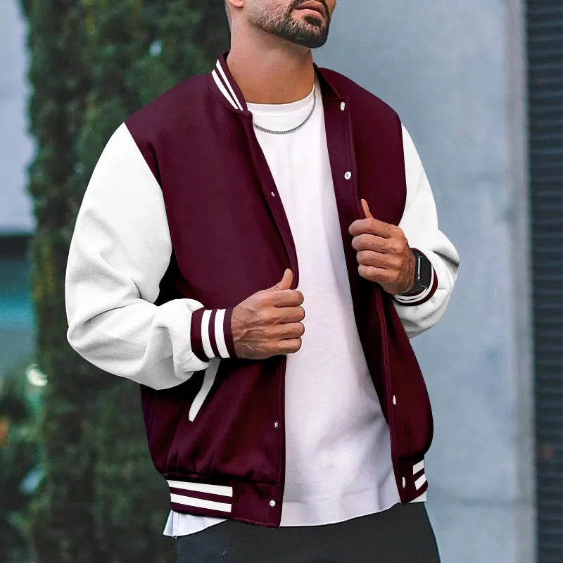 2026 New Loose Trendy Brand Baseball Jersey  Men Fashion Bomber Jacket Men's Casual Plus Size Tops Street Men's overcoat