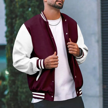 2026 New Loose Trendy Brand Baseball Jersey  Men Fashion Bomber Jacket Men's Casual Plus Size Tops Street Men's overcoat
