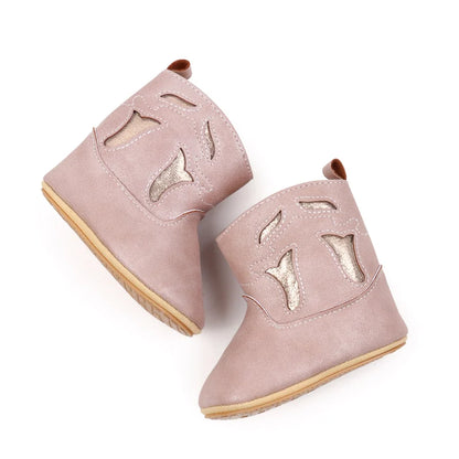Suefunskry Baby Girl Boy Warm Boots Vintage Style Hollow Out First Walking Shoes Cute Snow Boots Shoes for Winter Fall