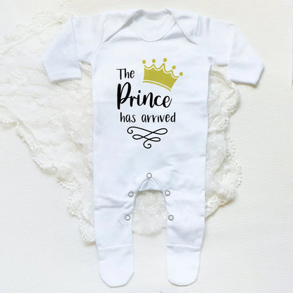 The Prince Has Arrived Print Baby Baby grow Sleepsuit Vest Bodysuit Newborn Boys Coming Home Hospital Clothes Infant Shower Gift