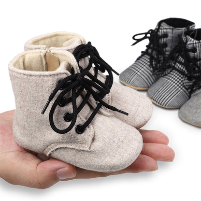 Newborn Baby Girls Winter Boots Solid Color/Houndstooth Print Ankle Boots Warm Baby Walking Shoes for Toddler Infant