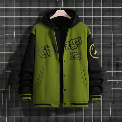 Men's Spring and Autumn Seasons Fashion Brand American Baseball Coat Loose Casual   Jackets for Men