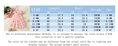 (0-3 Years Old) Summer Mesh All Over Flower Bow Baby Girl Dress Cute Sleeveless Girl Princess Dress