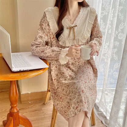 Pajama Sets Women Comfortable Daily Print Design Sweet Autumn Popular Attractive Ulzzang V-Neck Students Holiday Elegant Trendy