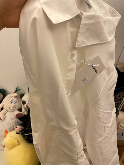 White Shirts Women Slim Sexy Girls All-match Preppy Style Long Sleeve Tops Casual Fashion Girls Classic Camisa Feminine