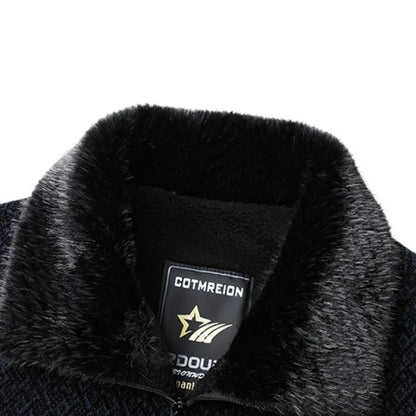 High Quality Winter Woolen Jacket for Men Versatile Brand Casual Business Cotton Trench Coat Add Velvet Keep Warm Overcoat Tops