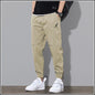 Men Pants Soft Fabric Multi Pockets Elastic Waist Spring Summer Cargo Pants Wear-resistant Jogger Trousers Simple Clothes