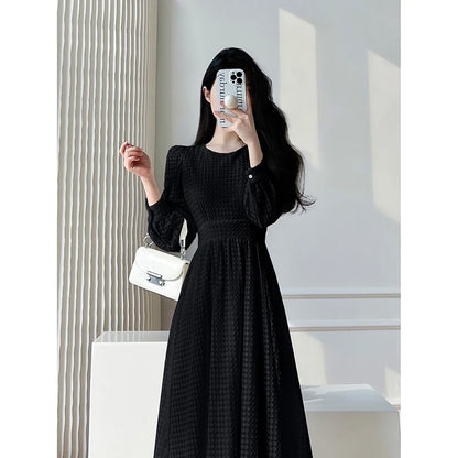 Lace Long Sleeves White Midi Dresses for Women 2026 New Autumn French Elegant Fashion Evening Wedding Party Robe Female Clothing