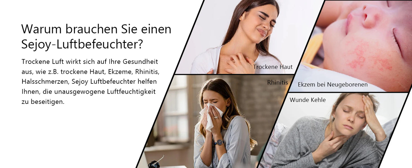 SEJOY Humidifier for Bedrooms, Large Rooms and Babies, Ultrasonic Cool Mist Top Fill Desk Humidifier Rotating Nozzle Silent