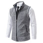 Vest Men Knitted Sleeveless Sweater Jacket Wool Velvet Zipper Cardigan Turn-down Pullovers Turtleneck Sweater coat Knit Waistcoat