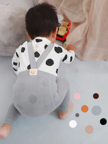 2025 Spring Fashion Boy Baby Solid High Waist Overalls Girl Children Cotton Leggings Infant Casual Suspenders Pants Kid Trousers