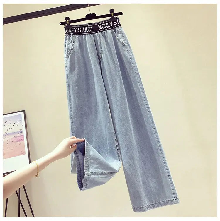 2026 Summer New Stitched Chiffon Shirt Female Set Elegant Women's Jeans Casual Blouse Two Piece Set Ladies Tracksuits
