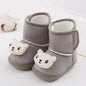 Winter Snow Baby Boots Cute Bear Warm Fluff Balls Indoor Soft Sole Infant Newborn Toddler Baby Shoes 0-18M