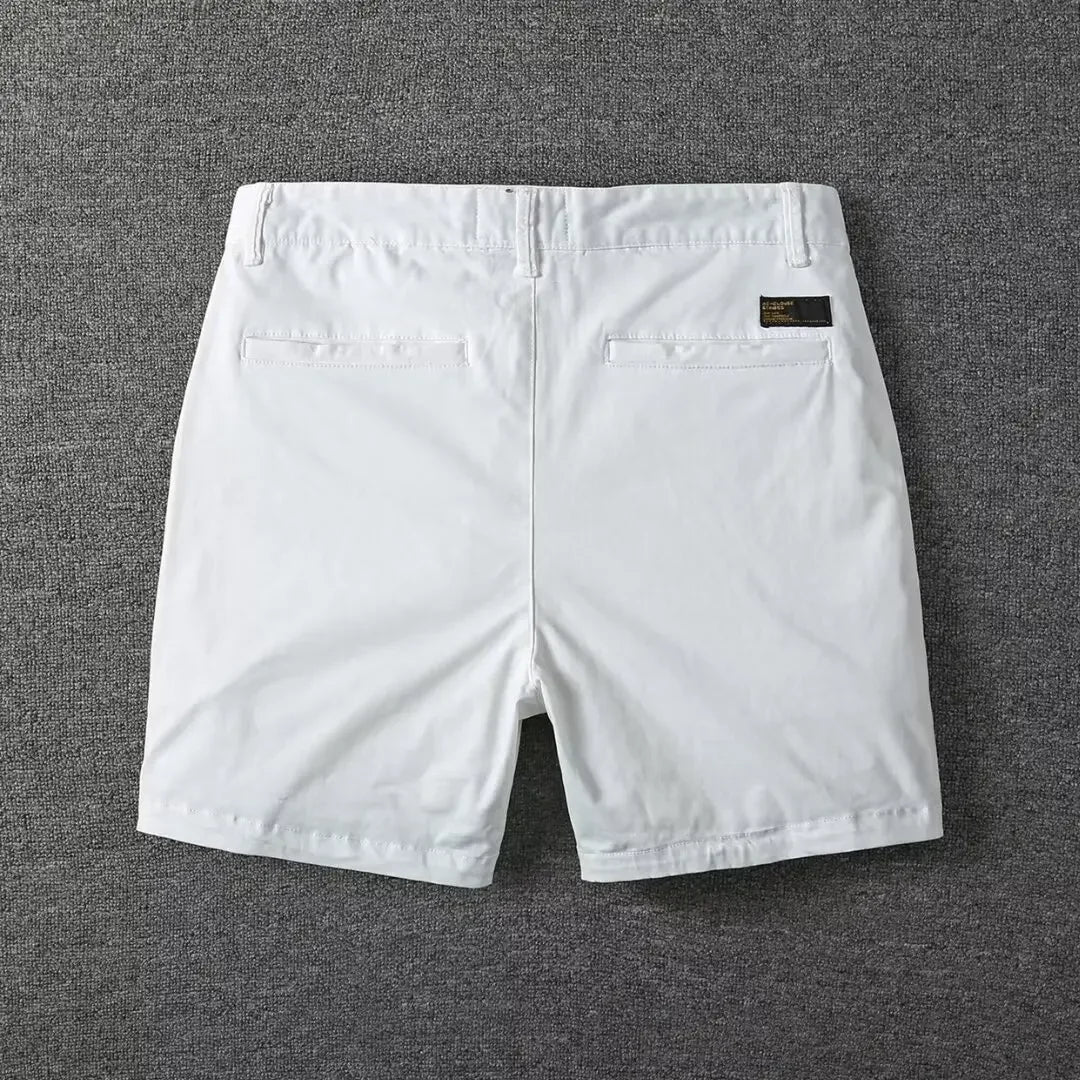 Men's Casual Cotton Shorts Summer Solid Color Slim Fit Loose Fit Thin Three-quarter Length Pants  Workwear