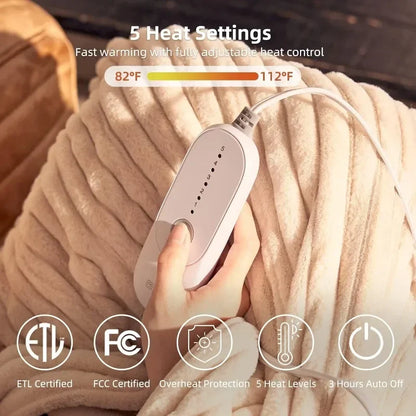 Heated Blanket Electric Throw 50''X60''-Soft Silky Plush Electric Blanket with 4 Heating Level & 3 Hour Auto Off Heating Blanket